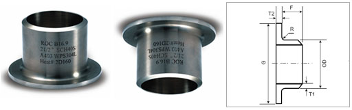 stainless steel lap joint stub end Dimensions
