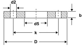 BS10 TABLE D FLANGE Dimensions
